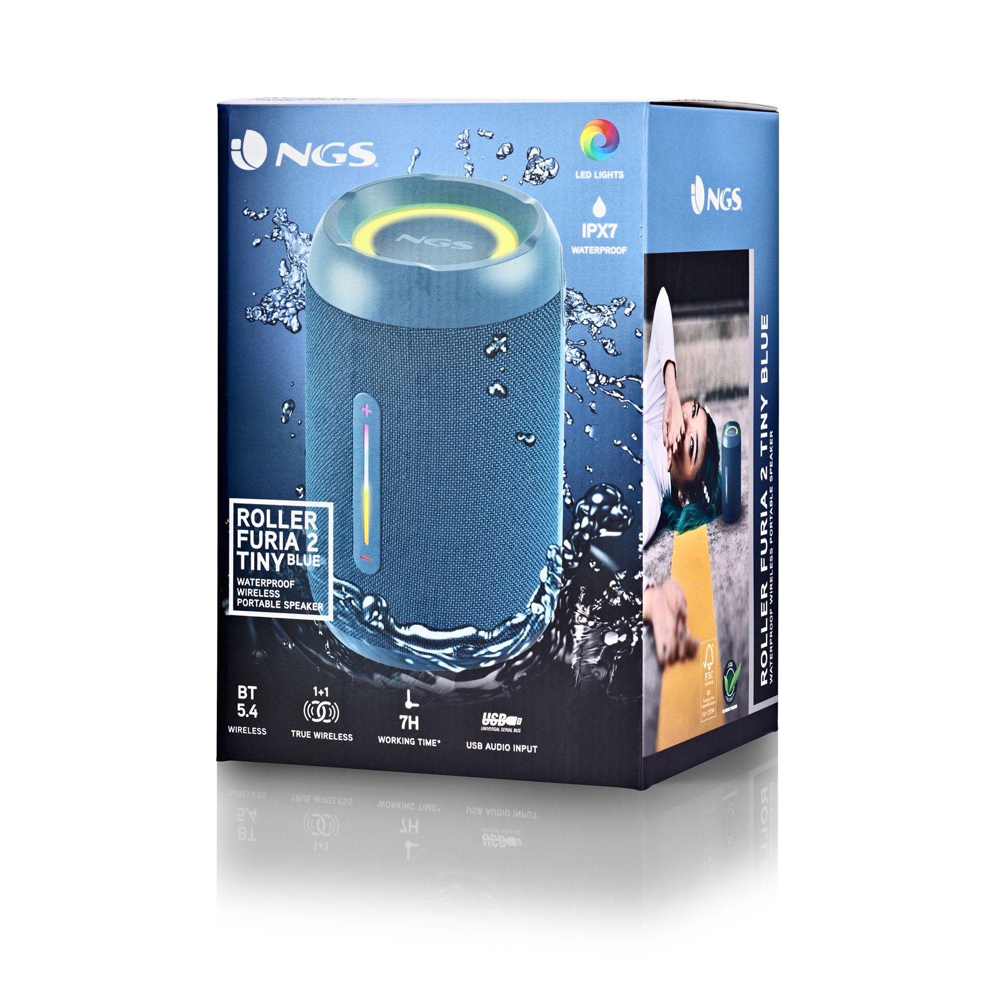 Coluna Portátil Estéreo NGS Roller Furia 2 Tiny (10 W - USB - Azul), miniatura 4