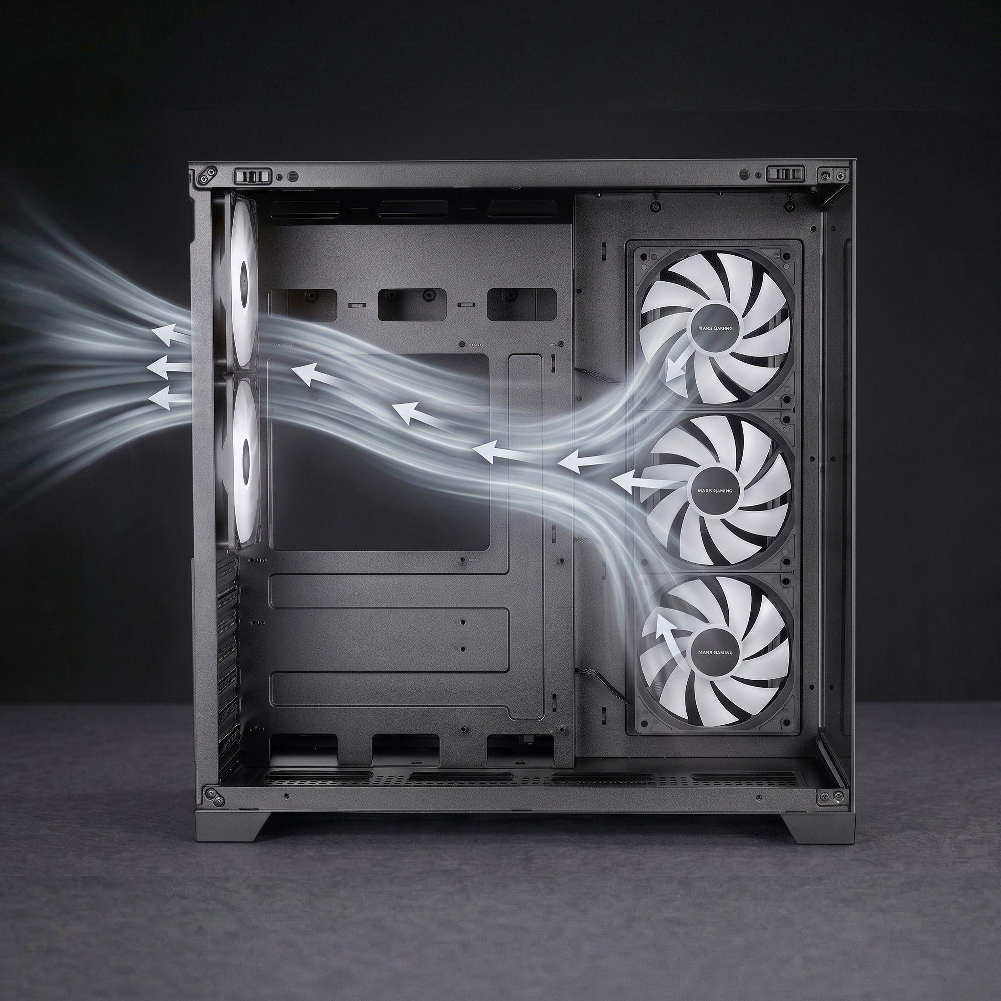 Caixa PC MARS GAMING MCVPRO (Midi Tower - ATX, micro ATX, Mini-ITX - Preto), miniatura 3