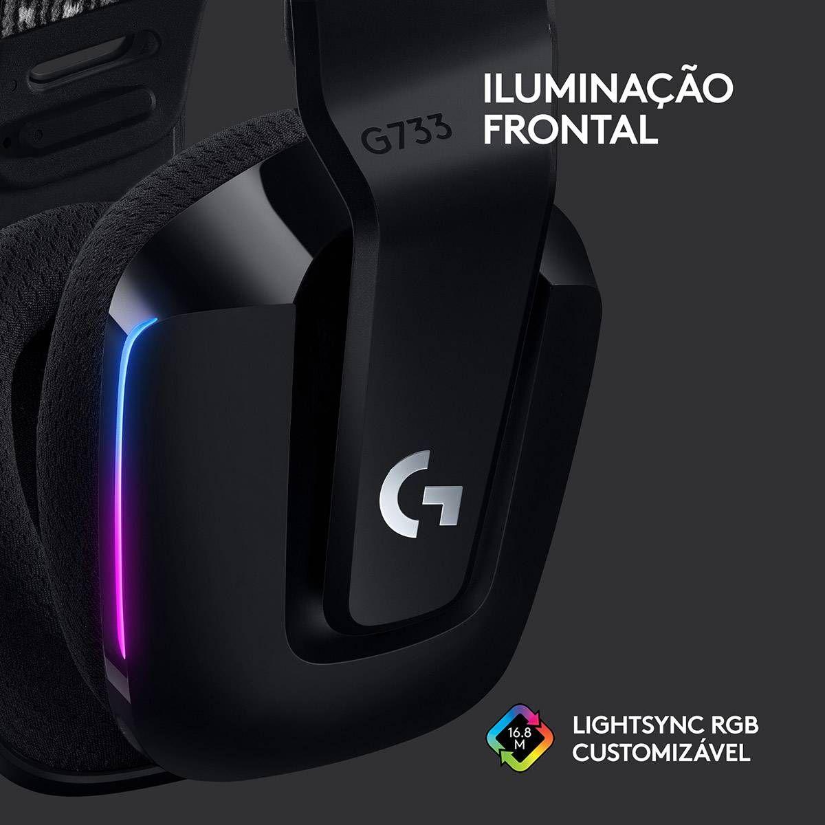Headset Gaming LOGITECH G733 (Binaural - Sem fios - Circum-aural - Preto) — miniatura 6