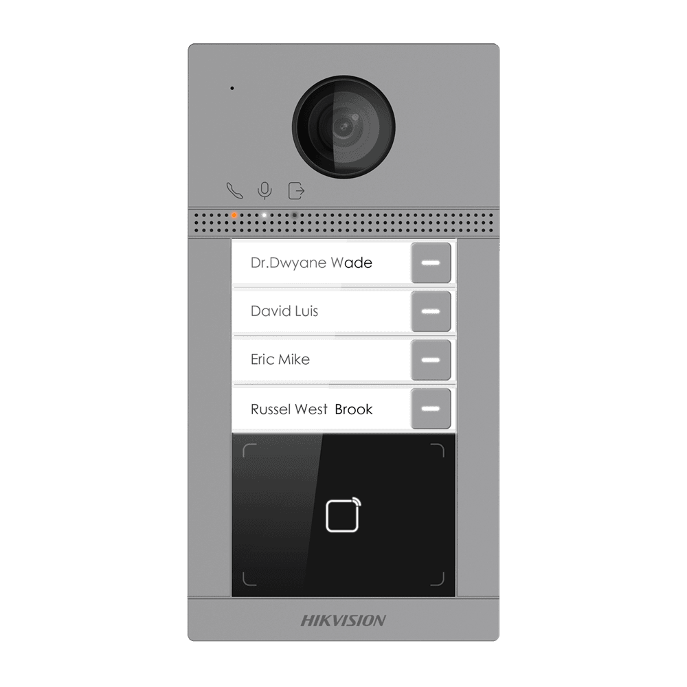 Videoporteiro IP Wi-Fi HIKVISION DS-KV8413-WME1(C) (4 Apartamentos - Câmara 2 MP - PoE)