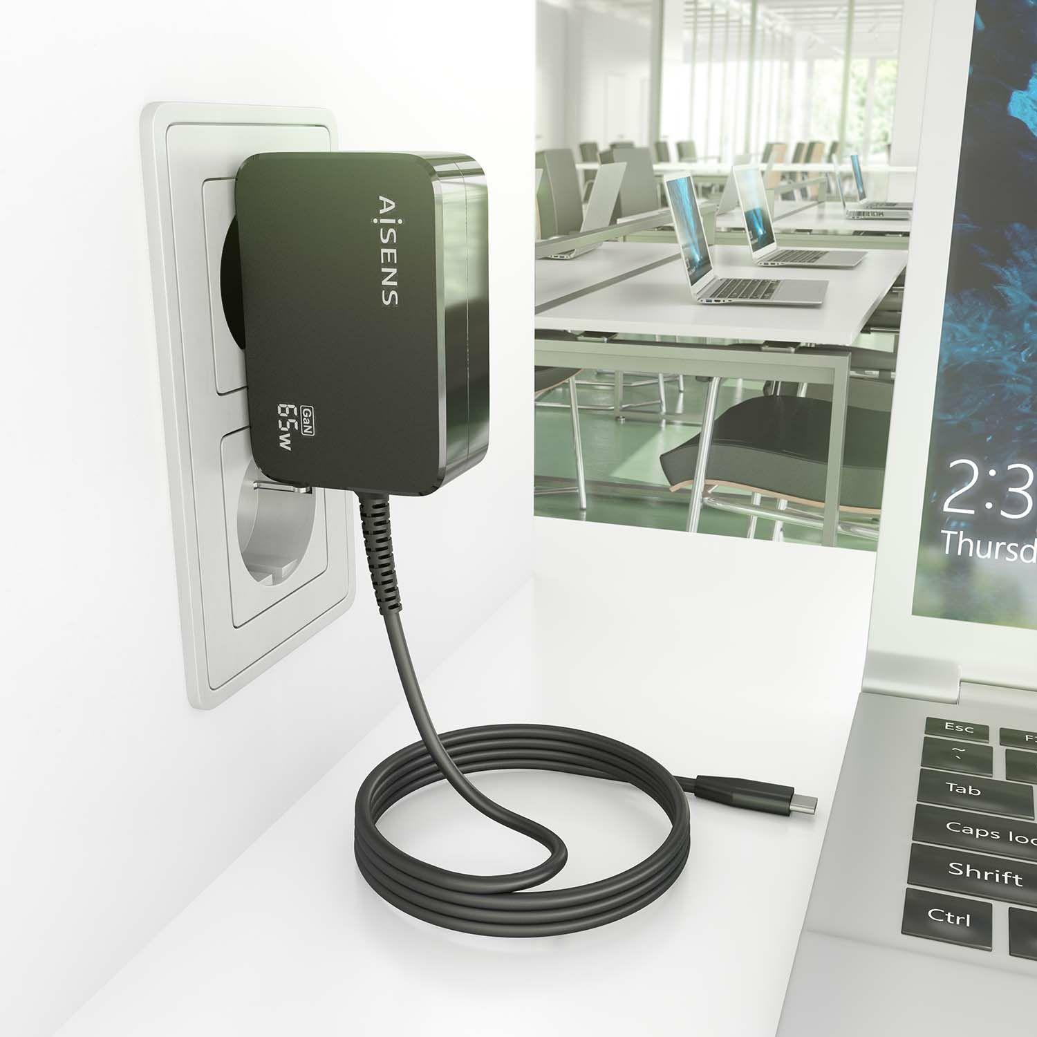 Carregador de Parede AISENS ASCH-1PD65WL033-BK (USB Type-C - Universal - Preto), miniatura 4