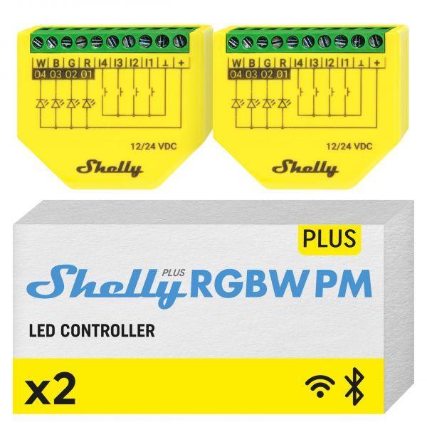 Controlador de Iluminação LED SHELLY Plus RGBW PM (Wi-Fi, Bluetooth - Pack de 2)