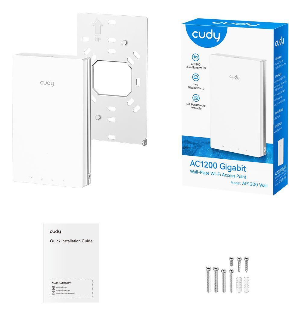 Ponto de Acesso de Parede CUDY AP1300 WALL (Wi-Fi 5 - 1167 Mbit/s - 2,4 GHz e 5 GHz - Branco), miniatura 5