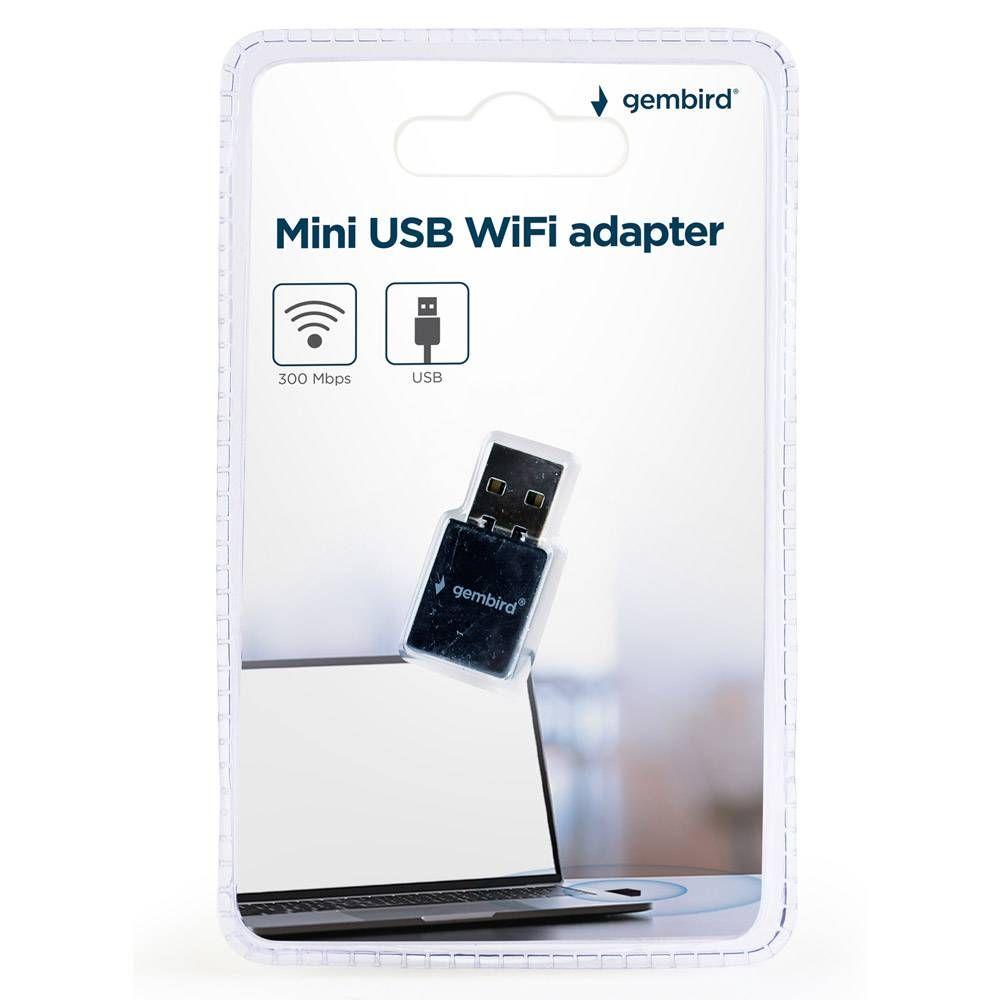 Adaptador USB Wi-Fi GEMBIRD WNP-UA300-01 (300 Mbps - 2,4 GHz - USB 2.0 - Preto), miniatura 2