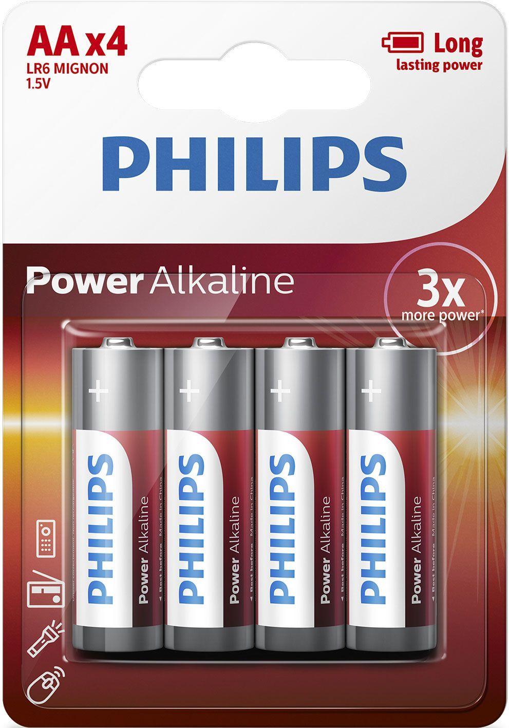 Pilhas Alcalinas PHILIPS LR6P4B/10 (Vermelho e Prateado), miniatura 2