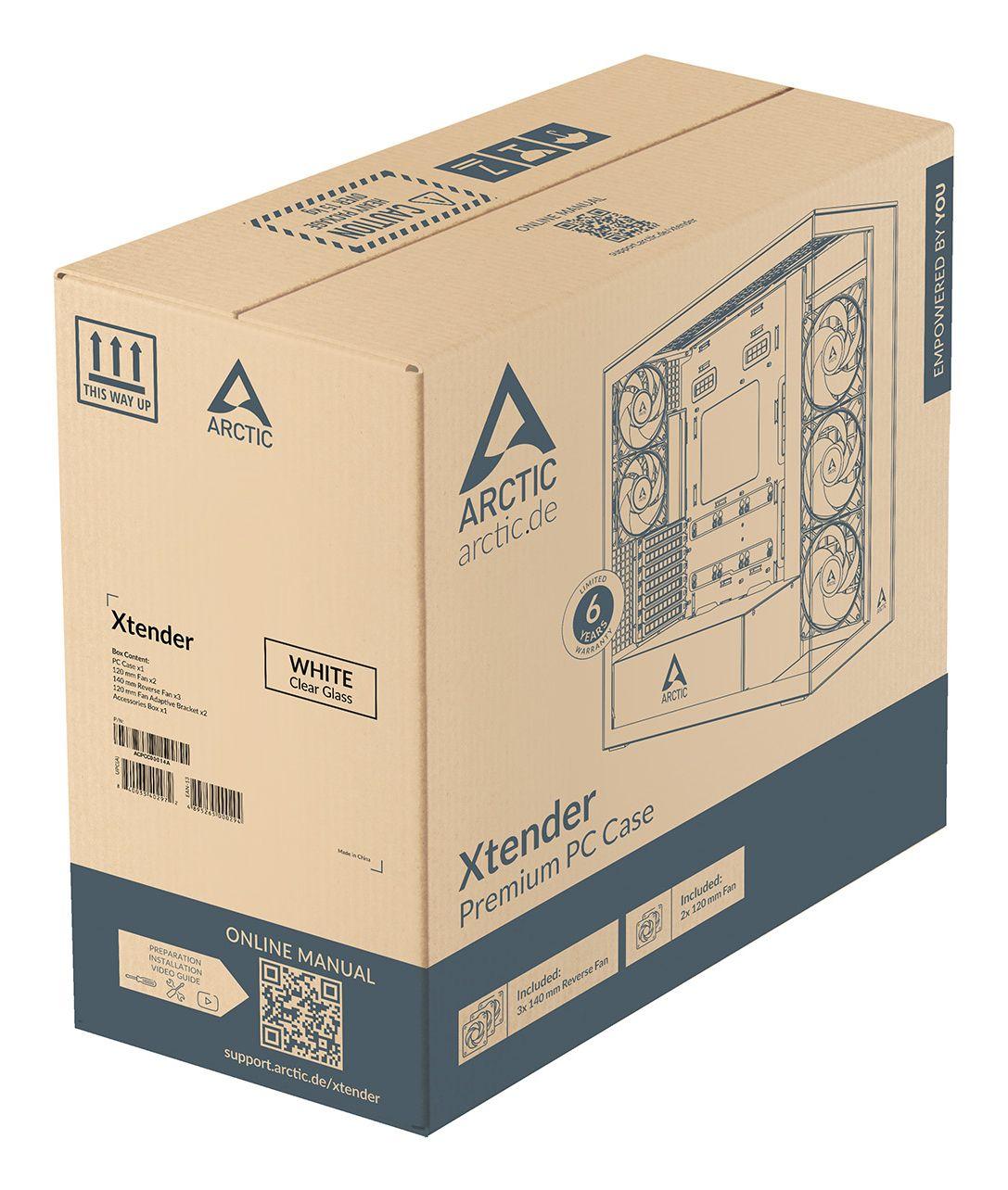 Caixa PC ARCTIC Xtender (EATX, Mini-ITX, ATX, micro-ATX - Midi Tower - Metal, Vidro temperado - Branco) — miniatura 9