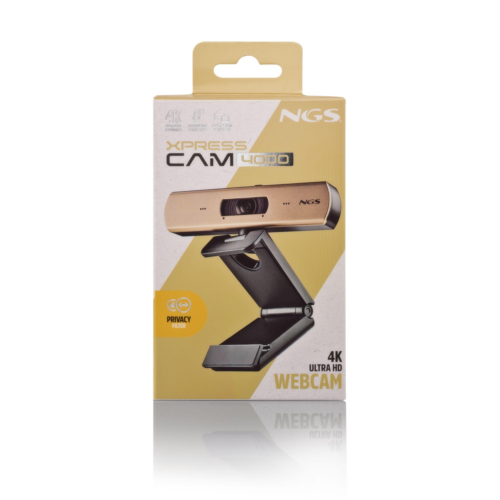 Webcam NGS XpressCam 4000 UHD (3840 x 2160 pixels - 30 fps - USB 2.0 - Preto e Dourado) — miniatura 6