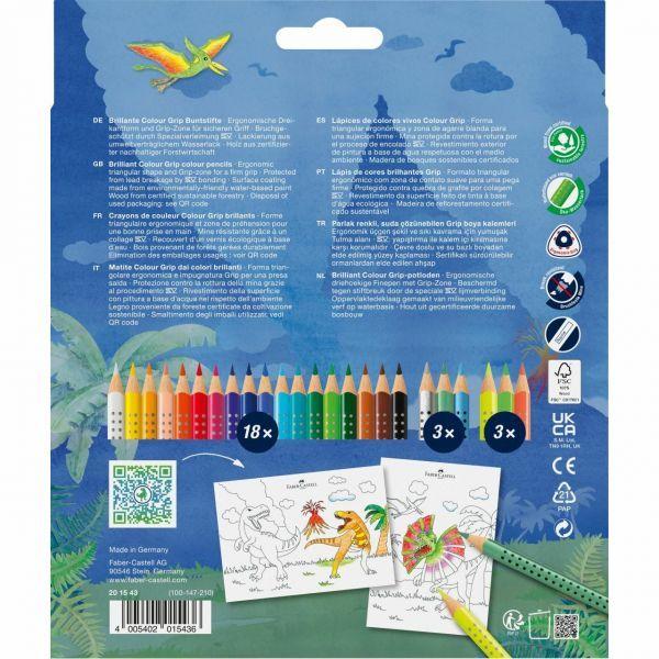 Lápis de Cor FABER-CASTELL Colour Grip Dino 18+6 (Multicor), miniatura 2