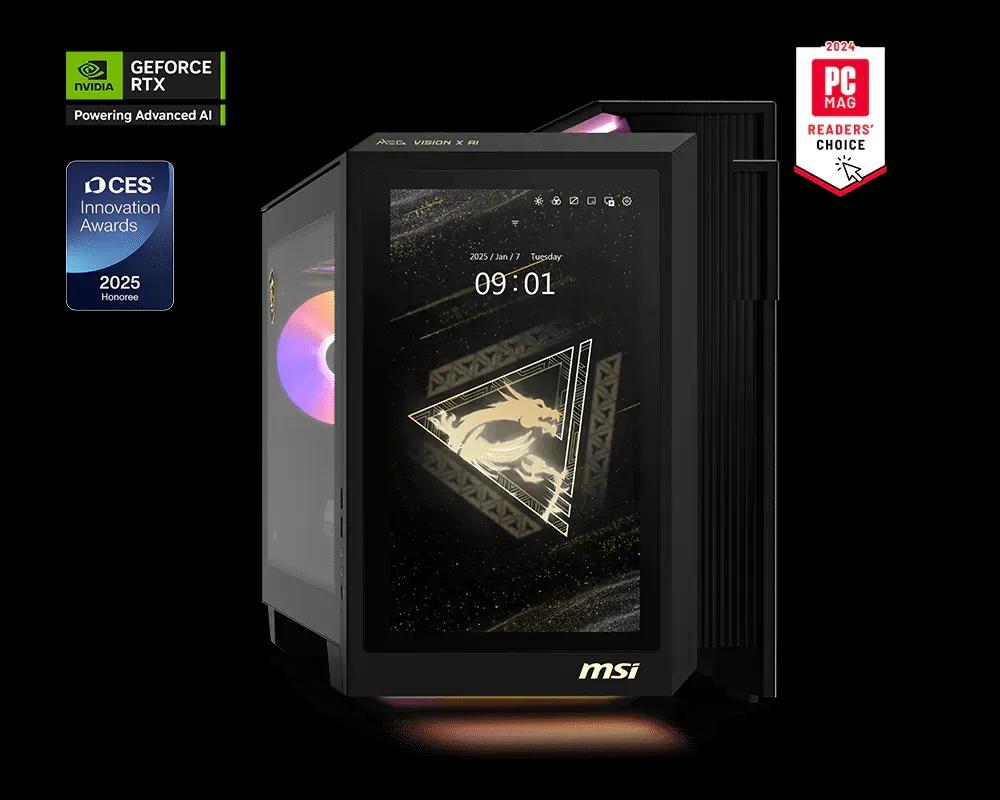Computador Gaming MSI MEG Vision X AI 2NVV9-285AT (Windows 11 Home - Intel Core Ultra 9 285K - Preto/Transparente)