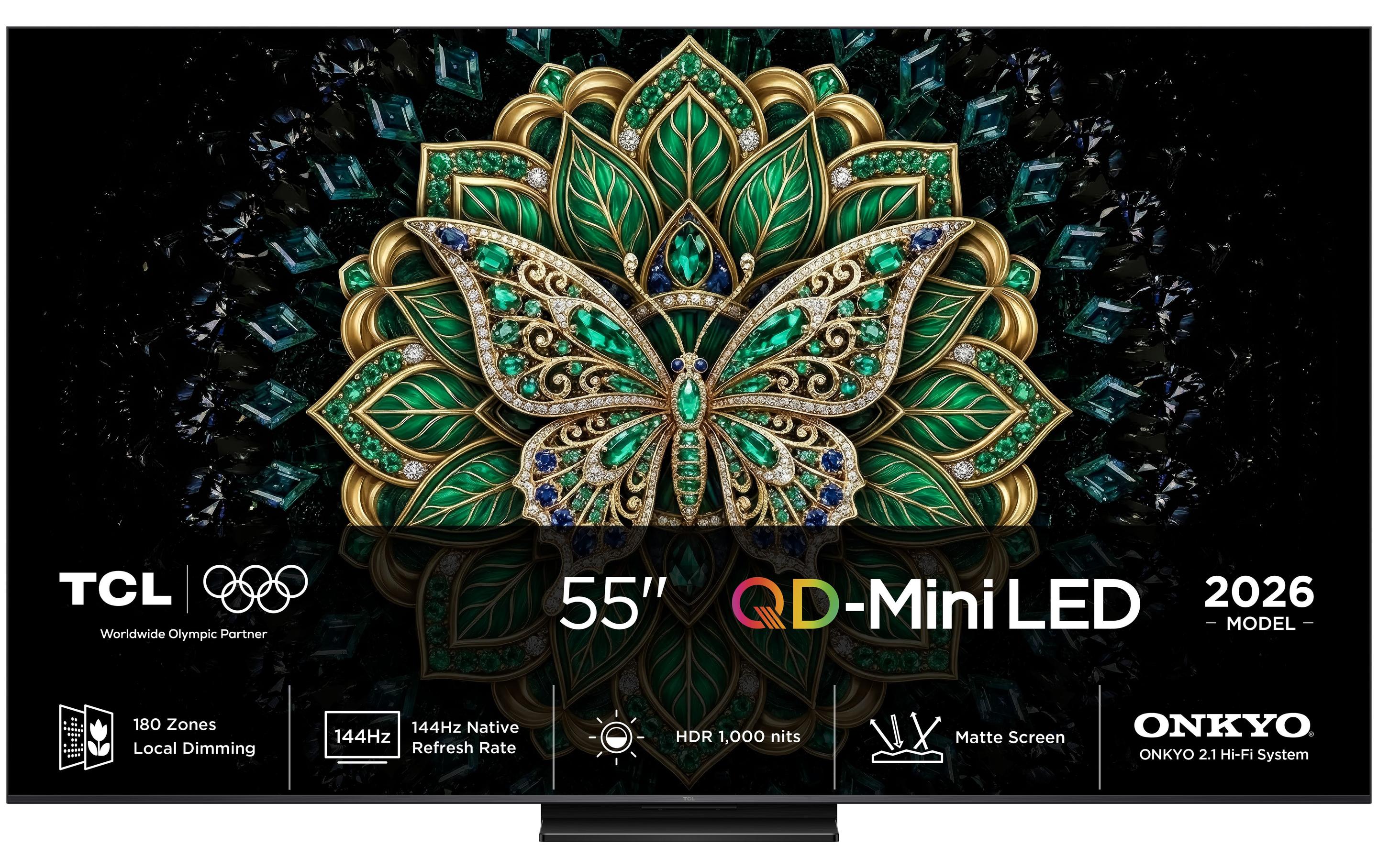 Televisão TCL TV 55C6K PRO (55" - QD-Mini LED - 3840 x 2160 pixels - Preto)