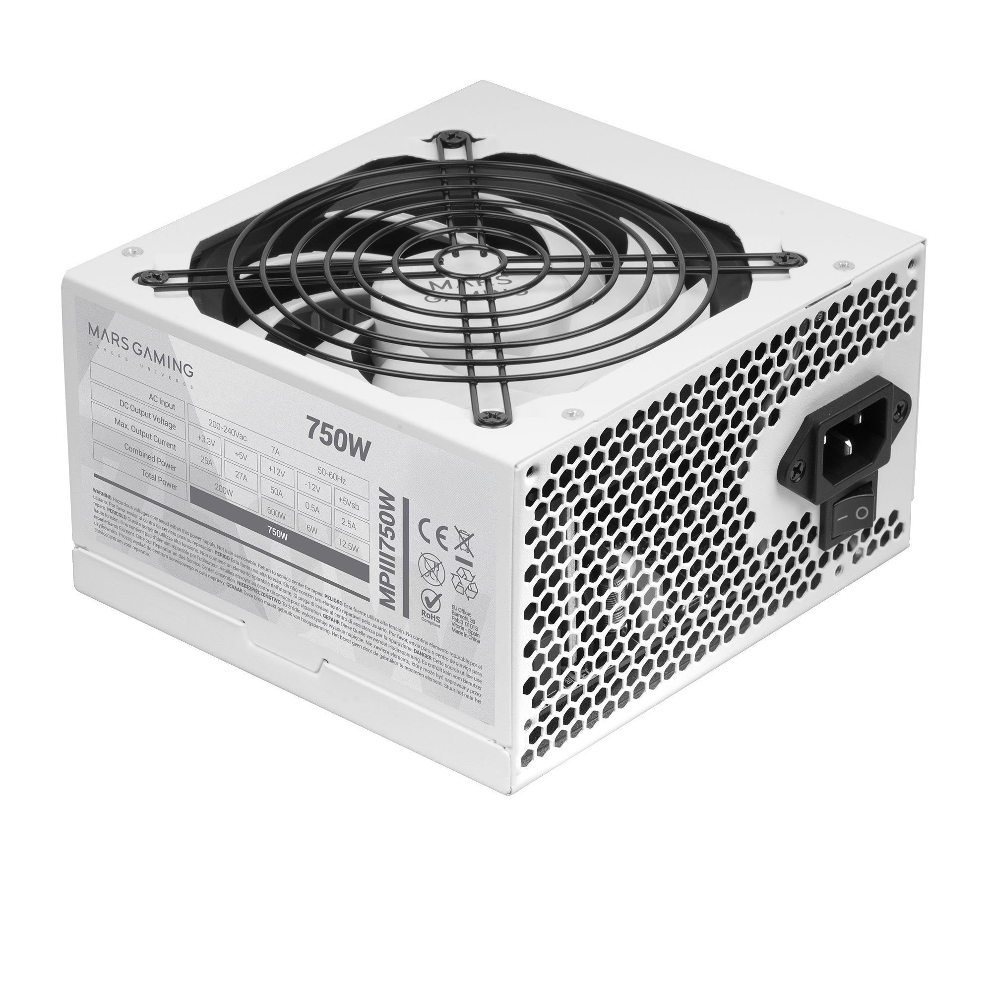 Fonte de Alimentação MARS GAMING MPIII750 (ATX - 750 W - Não modular - Branco), miniatura 2