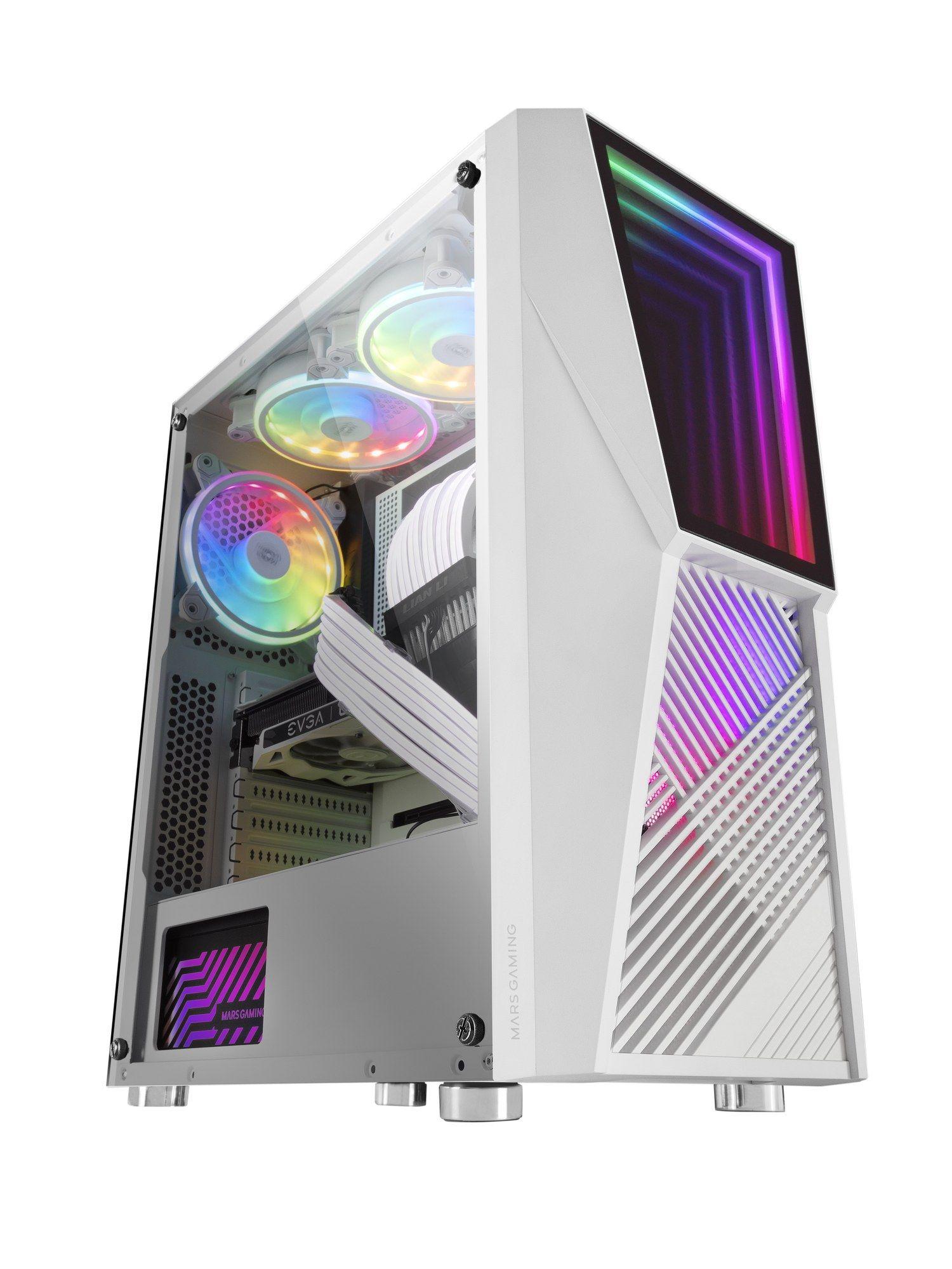 Caixa ATX MARS GAMING MC777W (ATX, Micro ATX, Mini-ITX - ARGB - 15,8 cm - Branco) — miniatura 2