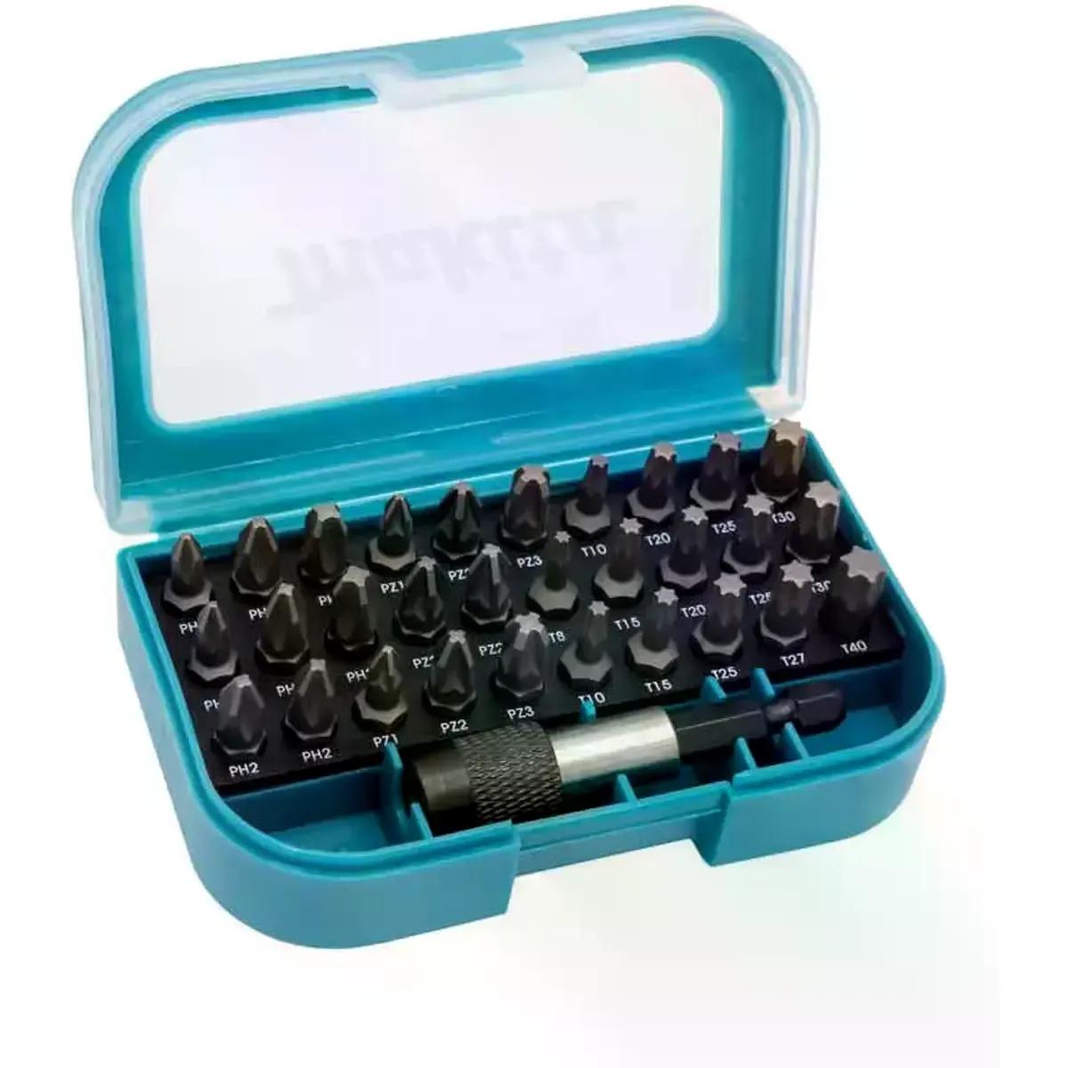 Conjunto de Pontas de Aparafusar MAKITA P-73374 (31 Peças - 1/4" - Azul)