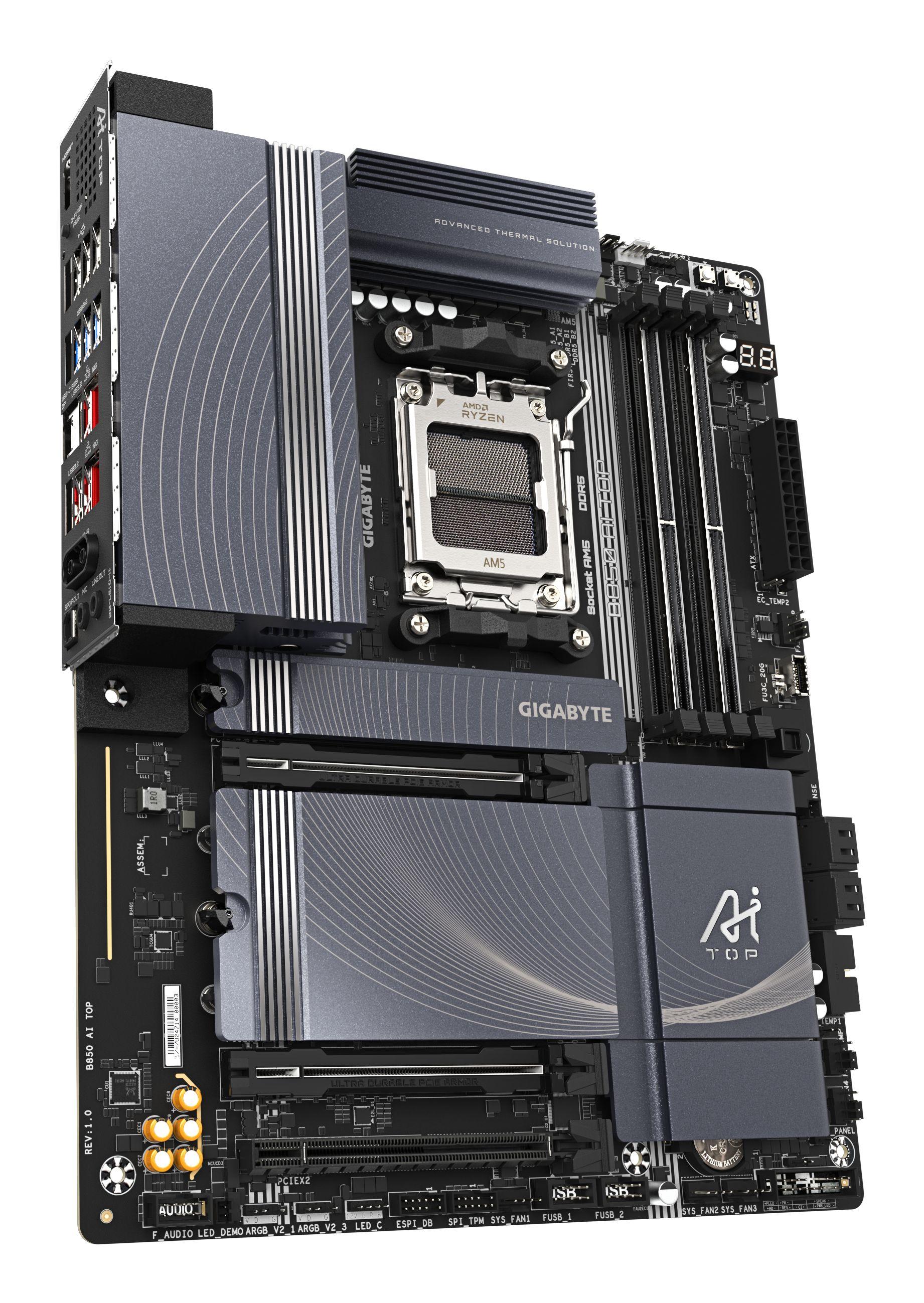 Motherboard GIGABYTE B850 AI TOP (AM5 - ATX - Duplo canal - Castanho), miniatura 3