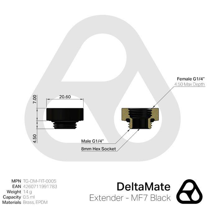 Extensor de Refrigeração Líquida THERMAL GRIZZLY DeltaMate MF7 (Preto) — miniatura 3