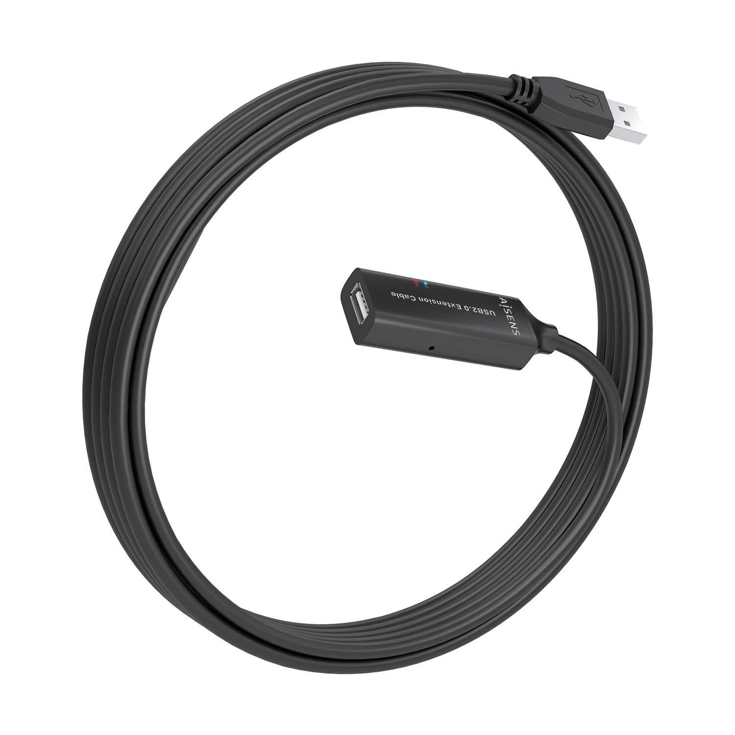 Cabo Prolongador USB AISENS A101-0914 (5 m - USB A - Preto) — miniatura 2