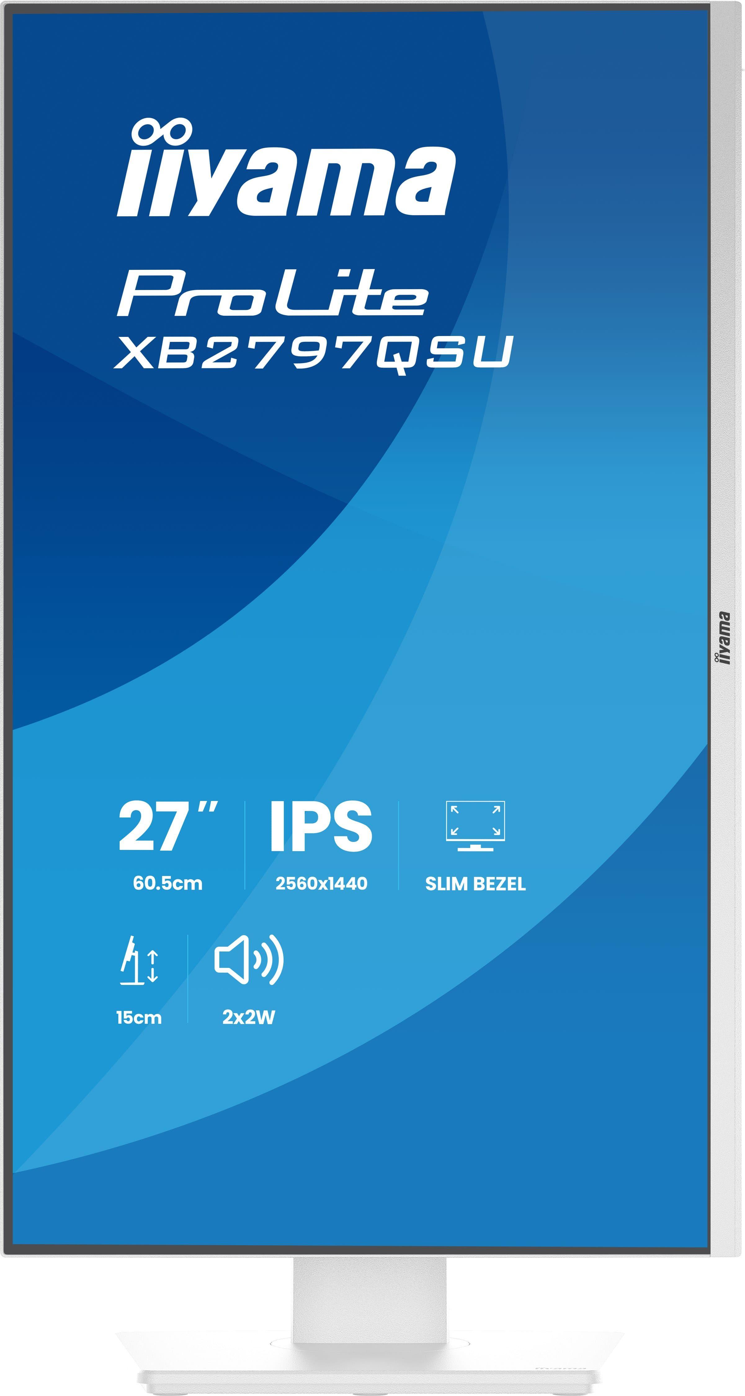 Monitor IIYAMA ProLite XB2797QSU-W1 (27" - IPS - 75 Hz - Branco) — miniatura 3