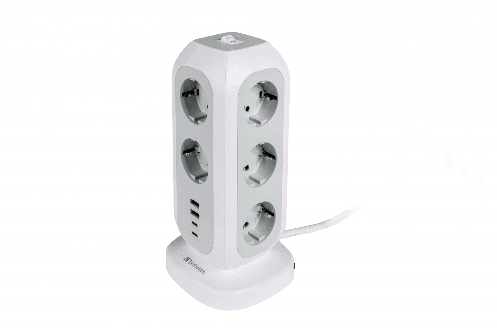 Torre de Tomadas VERBATIM EUPT-01 (Schuko - Branco)