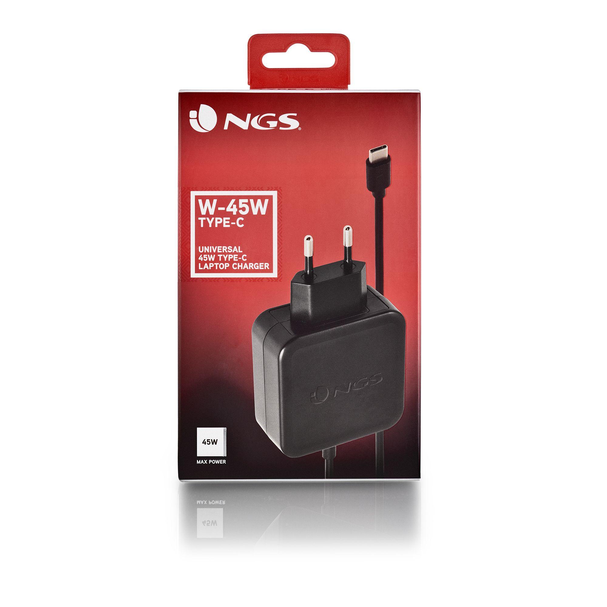 Carregador de Portátil NGS W-45WTYPEC (45 W - 1 A - 2,25 A - Preto) — miniatura 5