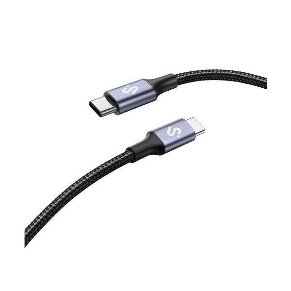 Cabo USB-C para USB-C SUBBLIM PLUS SUBCAB-C10010 (1 m - USB-C - Branco) — miniatura 2