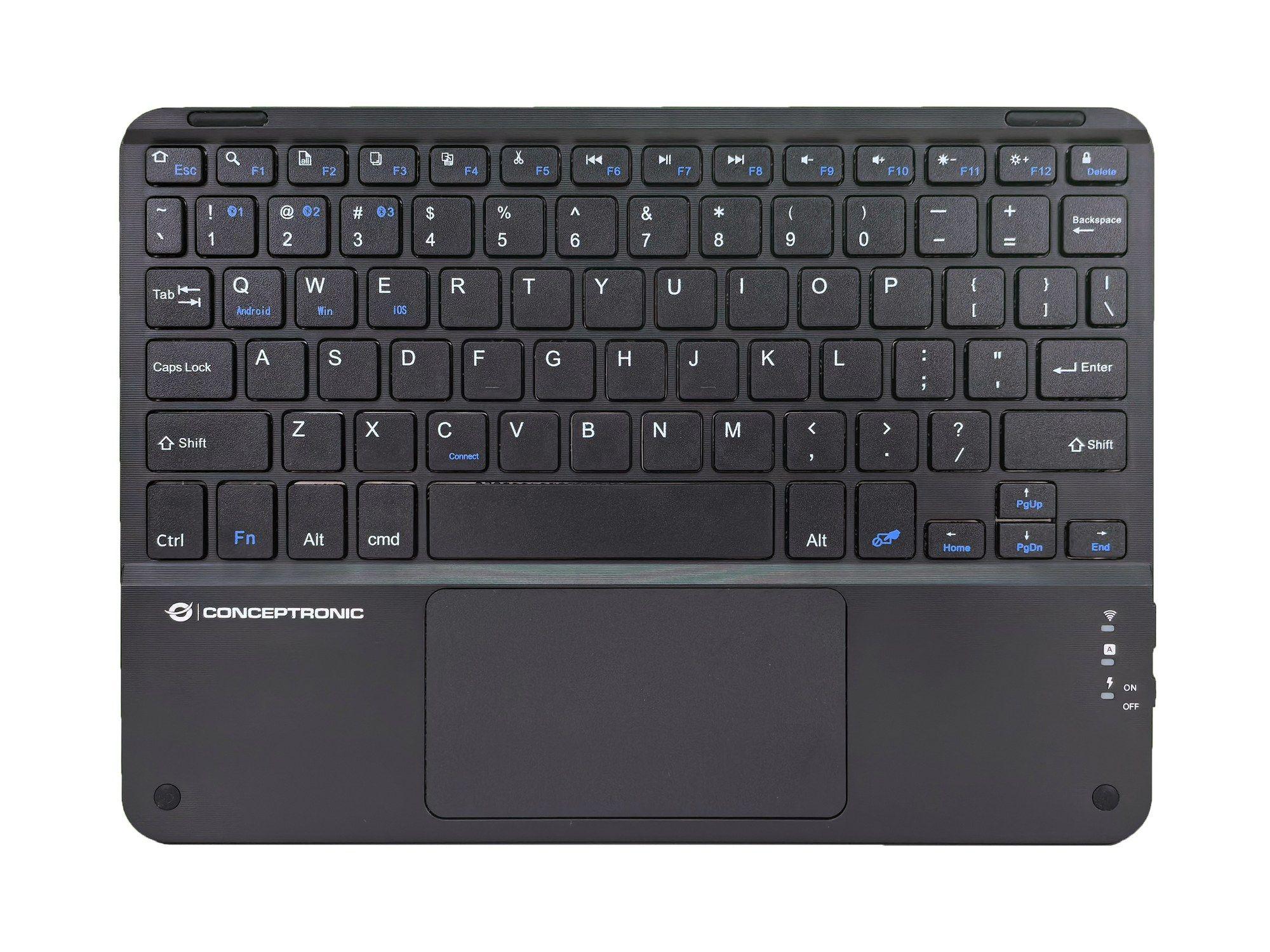 Teclado CONCEPTRONIC TOBIN01BUS (Inglês - Bluetooth - Sem fios - Preto)