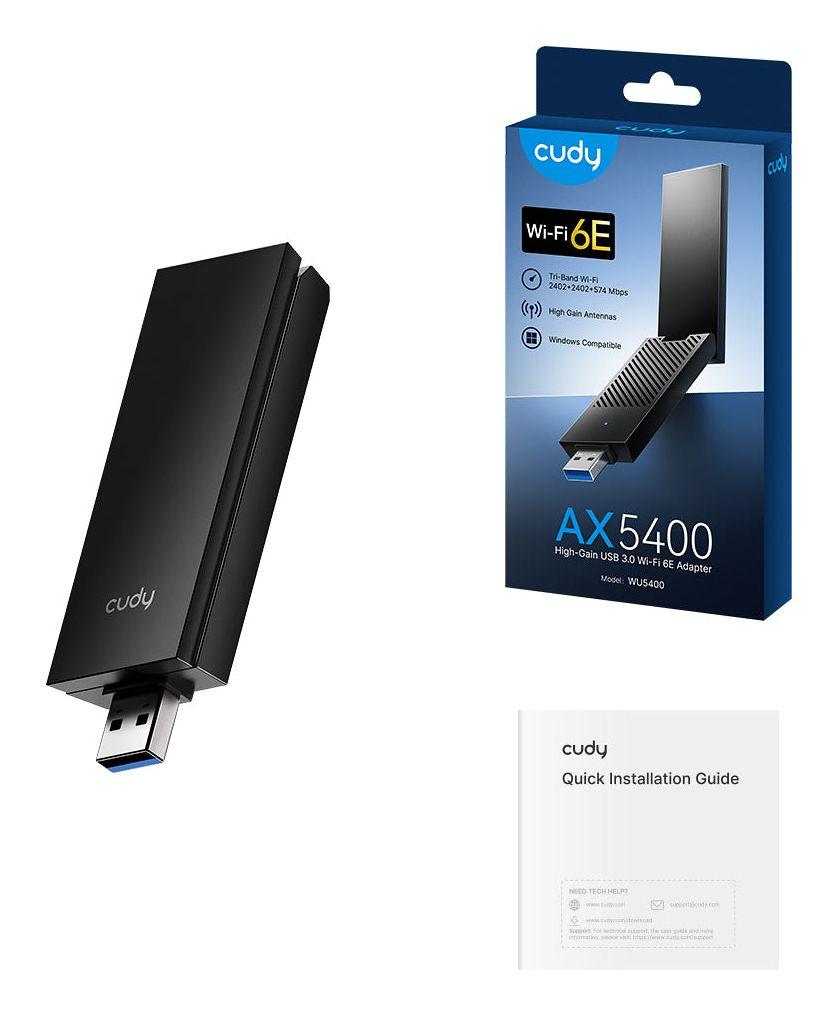 Adaptador USB Wi-Fi CUDY WU5400 (Wi-Fi 6E - 574, 2402 Mbit/s - 3.2 Gen 1 - Preto), miniatura 5