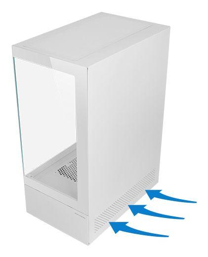 Caixa PC MARS GAMING MC-XO (ATX, micro ATX, Mini-ITX - Midi Tower - ATX, micro-ATX, Mini-ITX - Branco) — miniatura 2