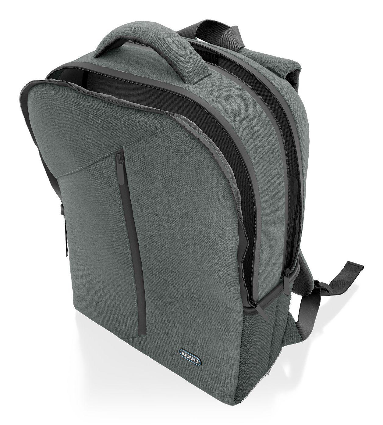 Mochila para Portátil AISENS ASBG-BP084-GR (15,6" - Poliéster - 39,6 cm - Cinzento), miniatura 4