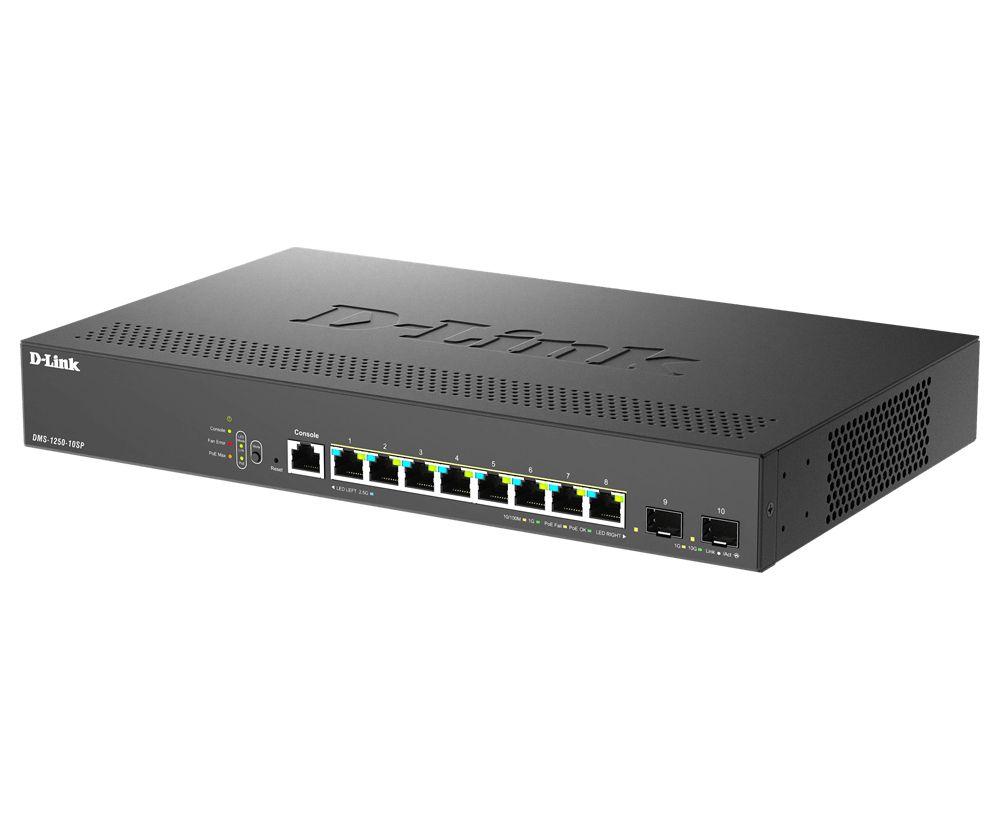 Switch Gerido D-LINK DMS-1250-10SP/E (2,5G Ethernet - 100/1000/2500 Mbit/s - 80 Gbit/s - Preto), miniatura 3