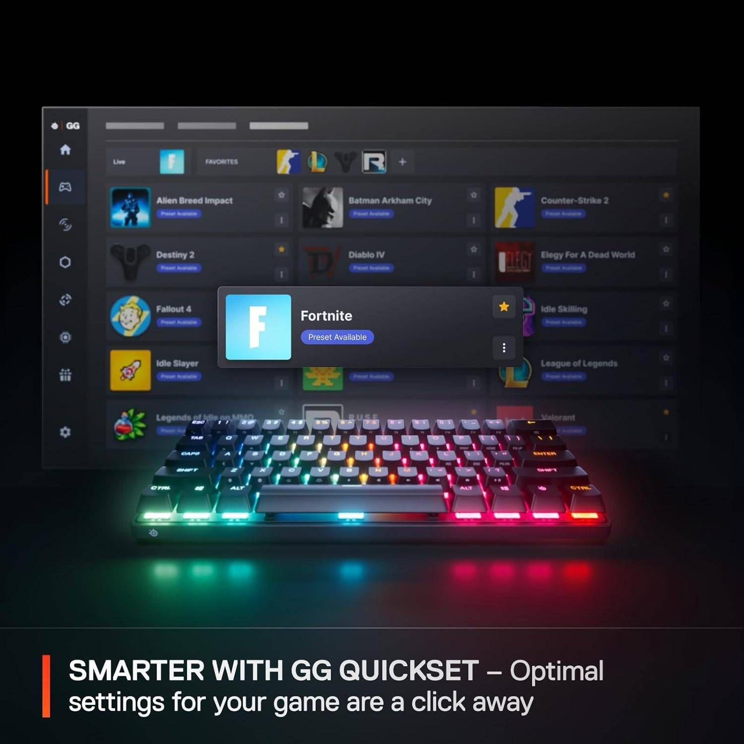 Teclado STEELSERIES Apex Pro Mini Gen 3 (Inglês - Magnetic-mechanical key switch - 60% - Preto) — miniatura 5