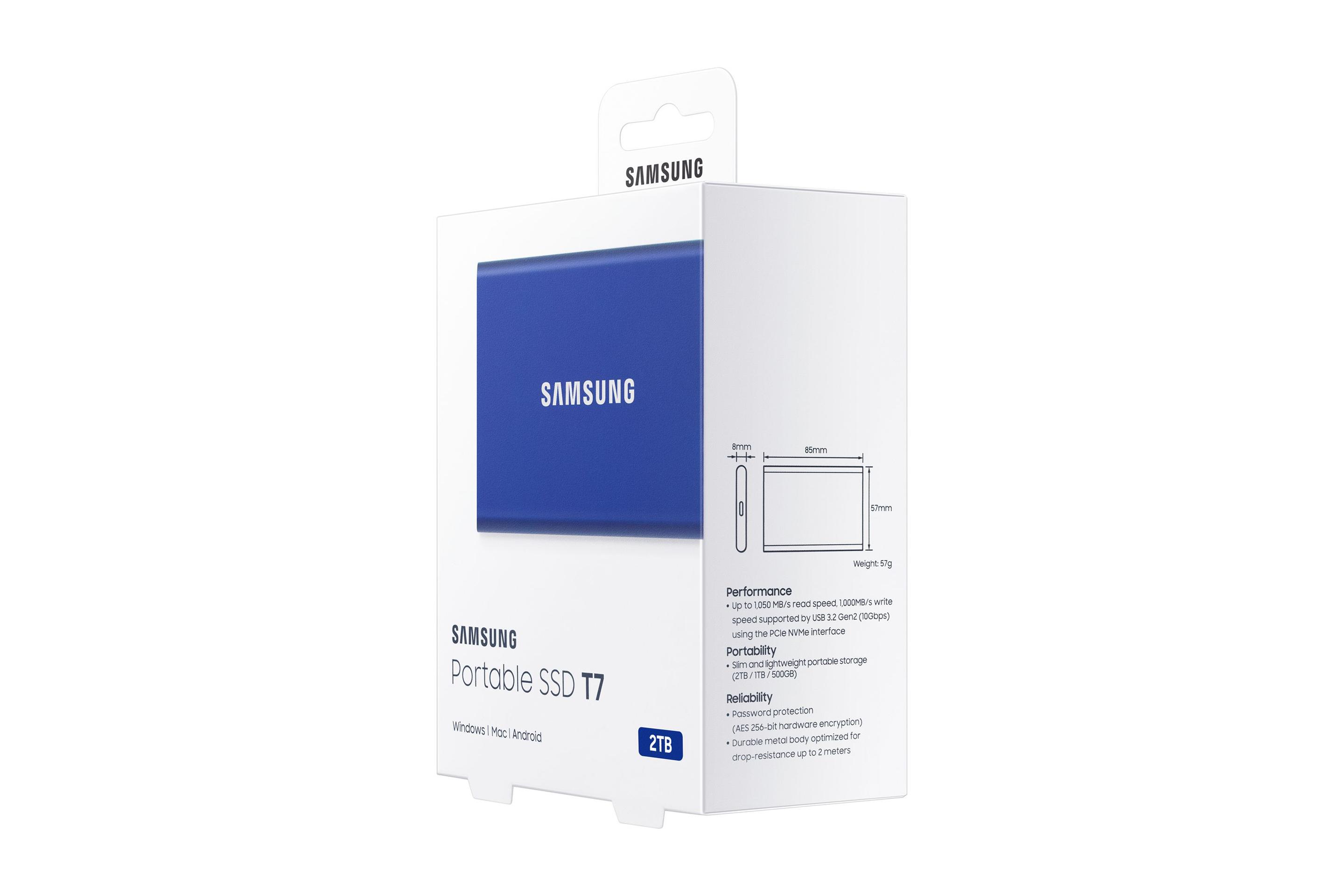 SSD SAMSUNG Portable SSD T7 (2 TB - USB 3.2 - Azul) — miniatura 9