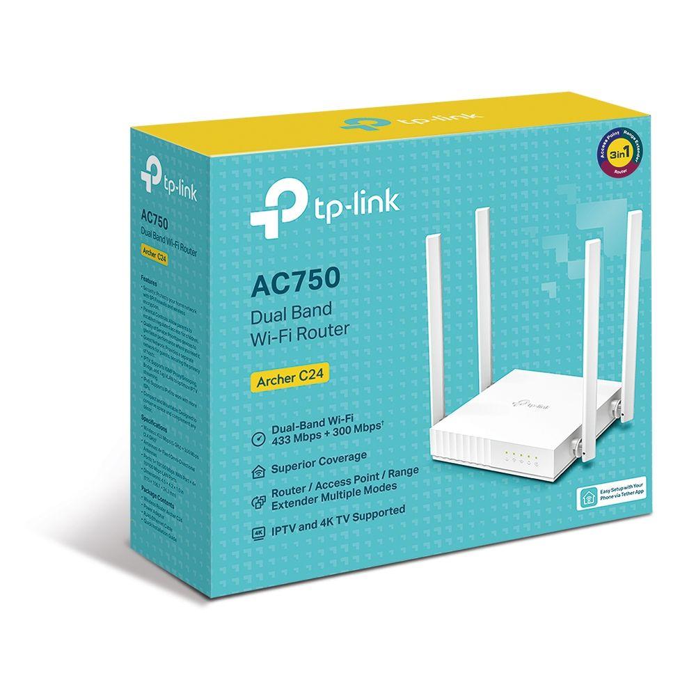 Router TP-LINK Archer C24 (Wi-Fi 5 - 433 Mbit/s - Dual-band - Branco) — miniatura 4