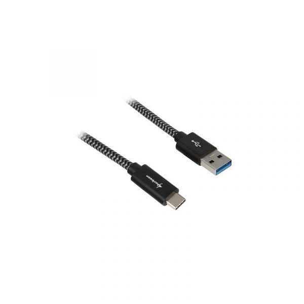 Cabo USB SHARKOON USB 3.2 Gen 2 (1 m - Preto/Cinza)