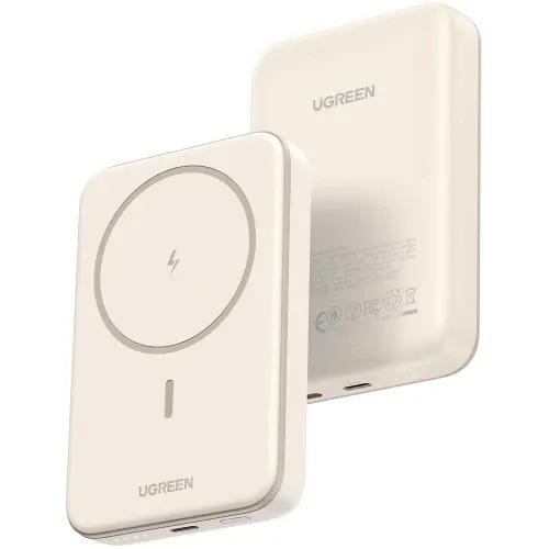 Powerbank UGREEN PB760 Mini Magnética Sem Fios (10000 mAh - 20W - Sem fios magnético e USB-C - Branco)