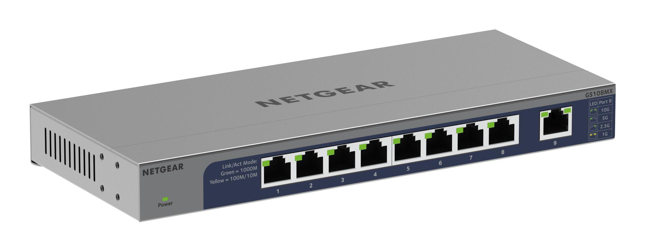 Switch NETGEAR GS108MX-100EUS (Gigabit Ethernet - 0,768 MB - 36 Gbit/s) — miniatura 6