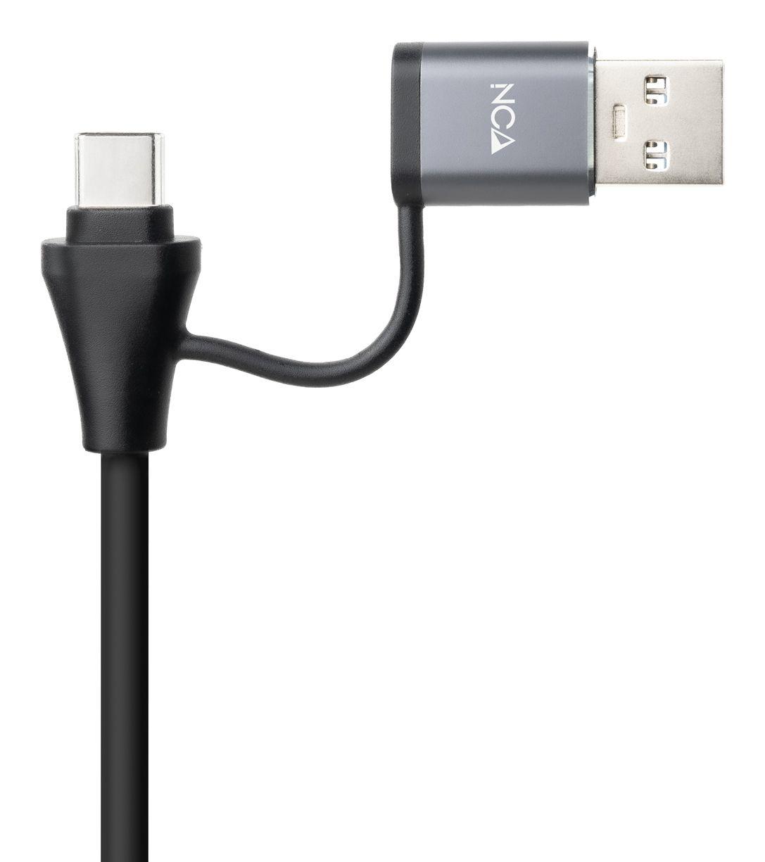 Adaptador de Rede USB-C + USB-A NANOCABLE 10.03.0411 (Gigabit Ethernet - 15 cm - Cinzento) — miniatura 3