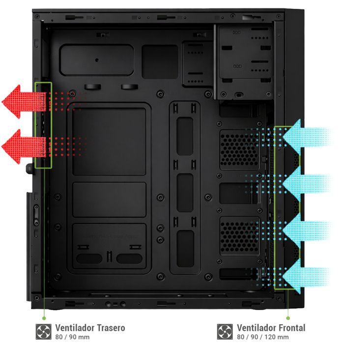 Caixa de Computador COOLBOX A780 (ATX, Micro ATX, Mini-ITX - 650 W - Midi Tower - Preto) — miniatura 4