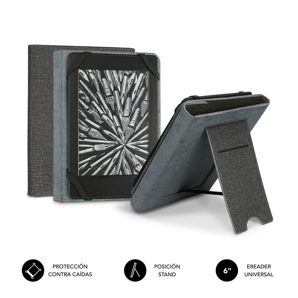 Capa Universal para Leitor Eletrónico SUBBLIM Clever Ebook Stand Case (Cinzento)