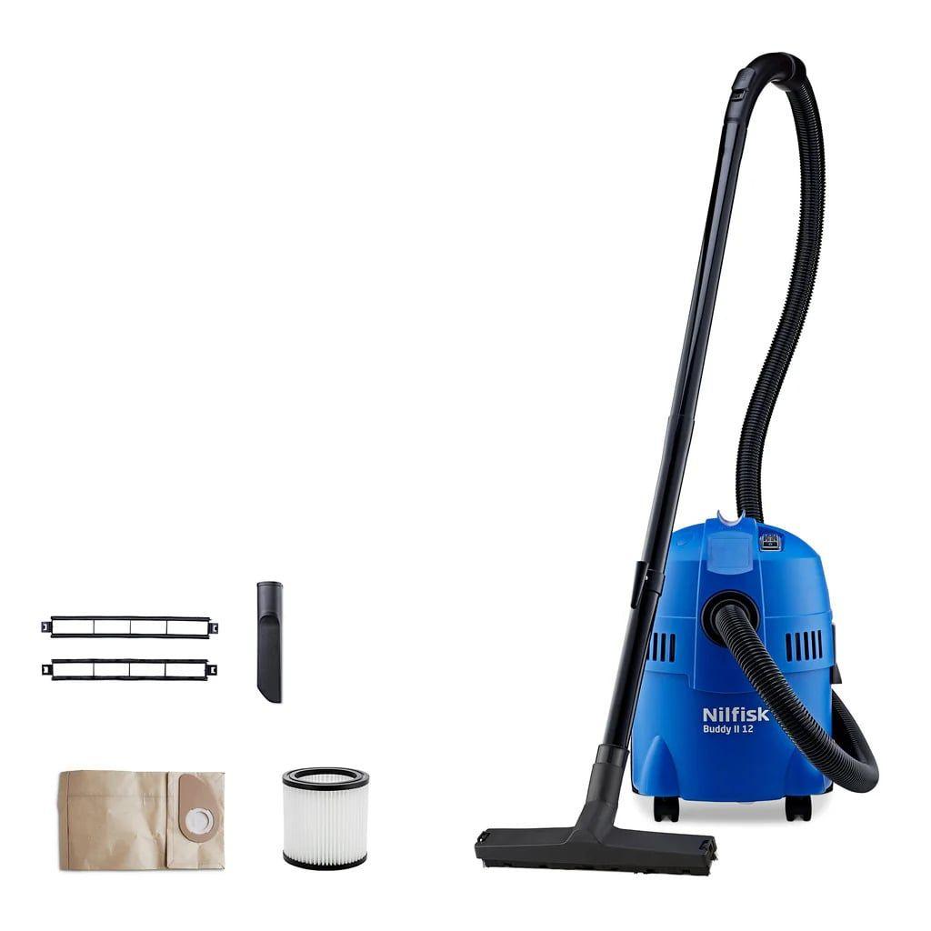 Aspirador de Tambor NILFISK Buddy II 12 (Altura 44 cm - 20 kPa - 12 l - Preto/Azul)