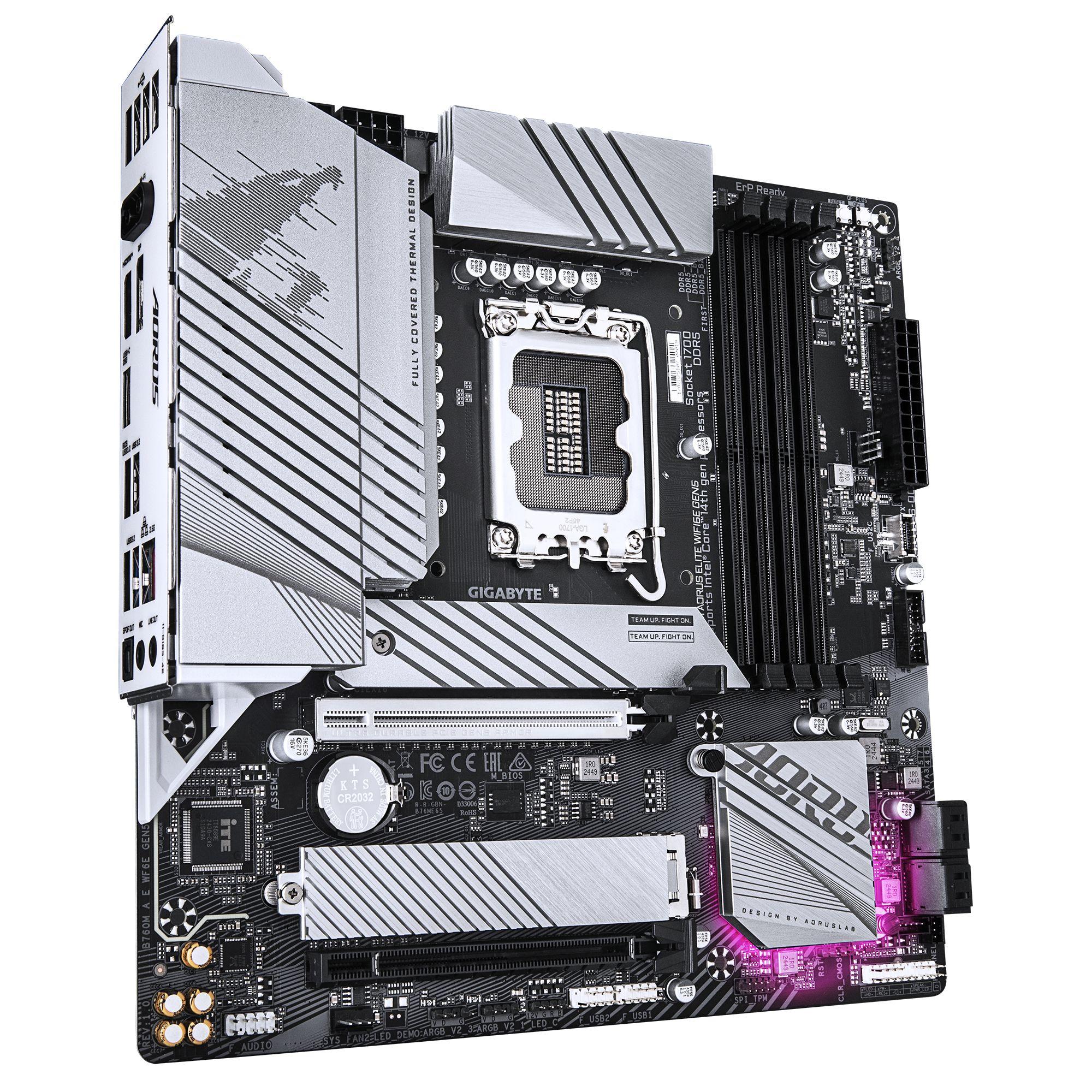 Motherboard GIGABYTE B760M AORUS ELITE WIFI6E GEN5 (LGA 1700 - micro ATX - Duplo canal - Preto), miniatura 3