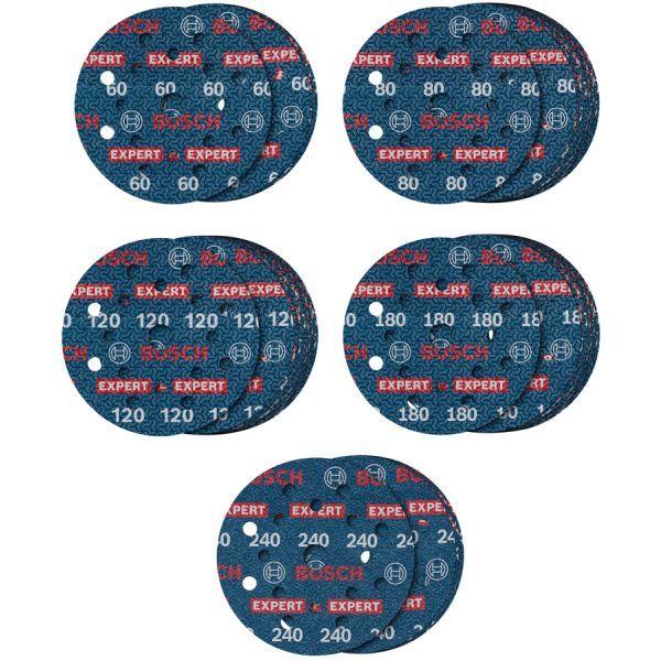 Conjunto de Discos de Lixa BOSCH EXPERT O780 (Tinta, aço, madeira - 15 cm - Azul)