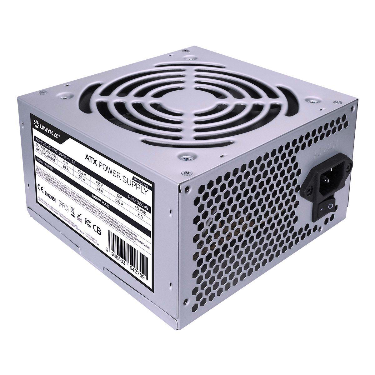 Fonte de Alimentação UNYKACH 52099 (ATX - 500 W - Não modular - Prateado), miniatura 3