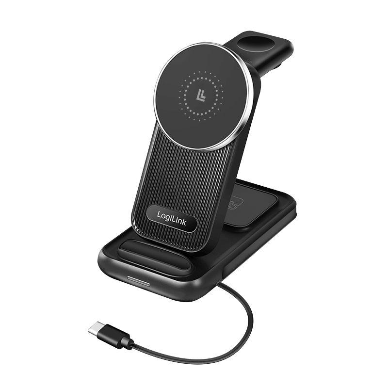 Estação de Carregamento Sem Fios LOGILINK PA0292 (20,5 W - Apple - Preto)