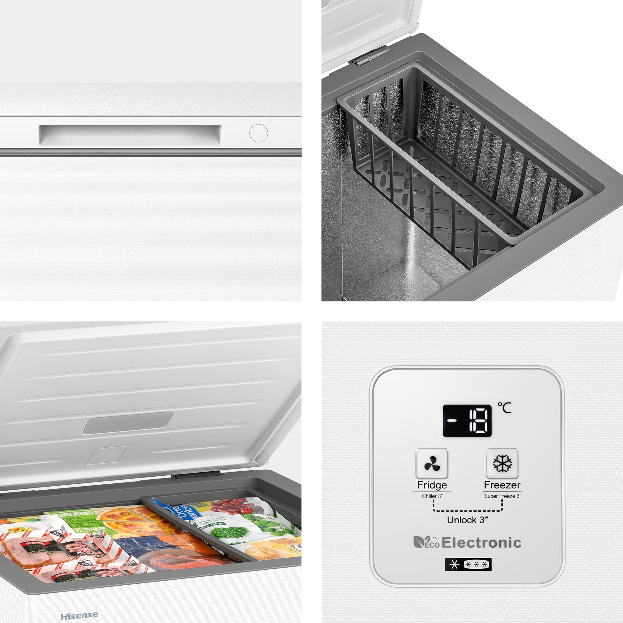 Arca Congeladora Horizontal Independente HISENSE FT145N1AWDL (Altura 85,8 cm - 61 cm - 86 cm - Branco) — miniatura 4