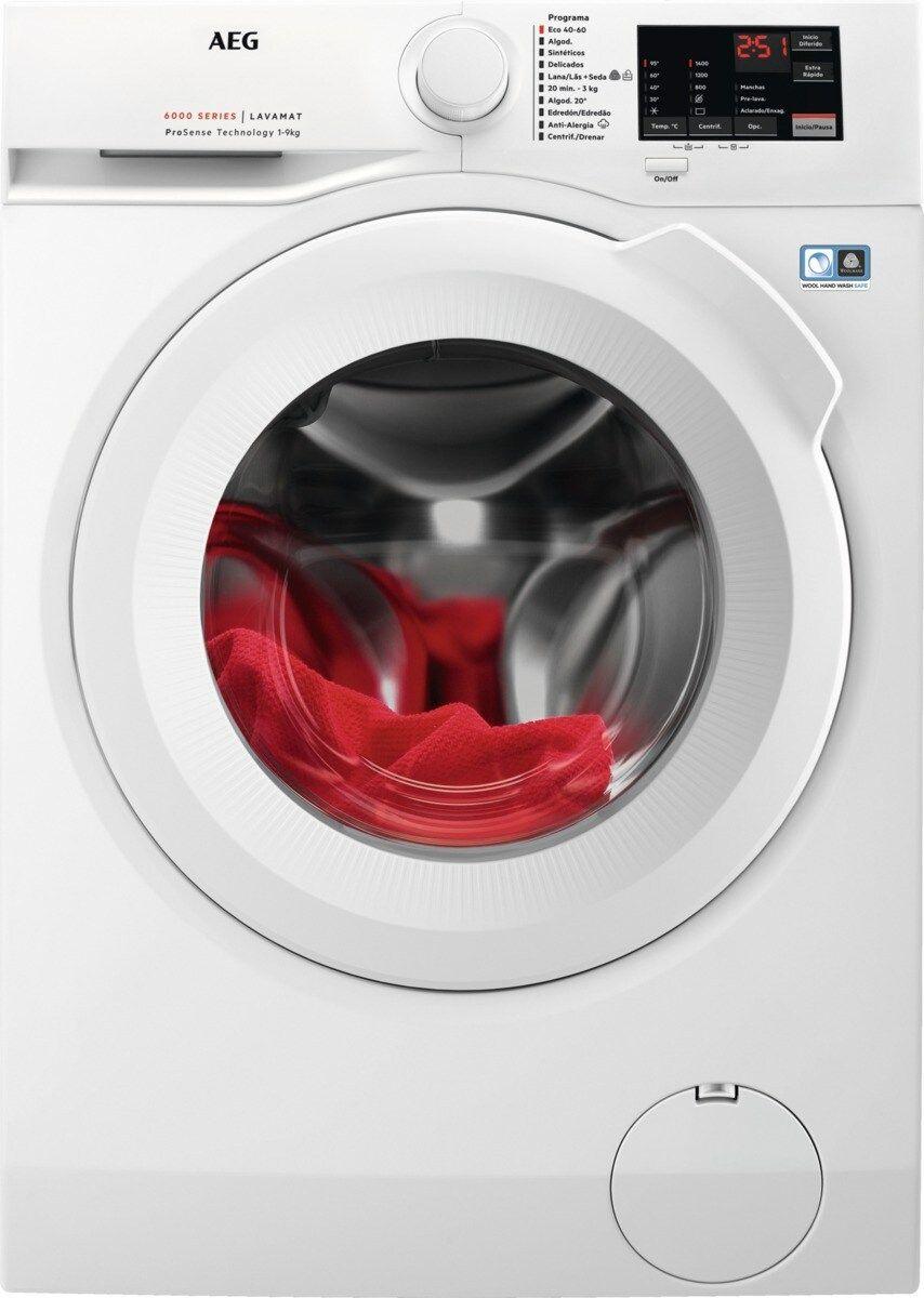 Máquina de Lavar Roupa Independente AEG L6FBI947P (1400 RPM - B - 50 l - Branco)