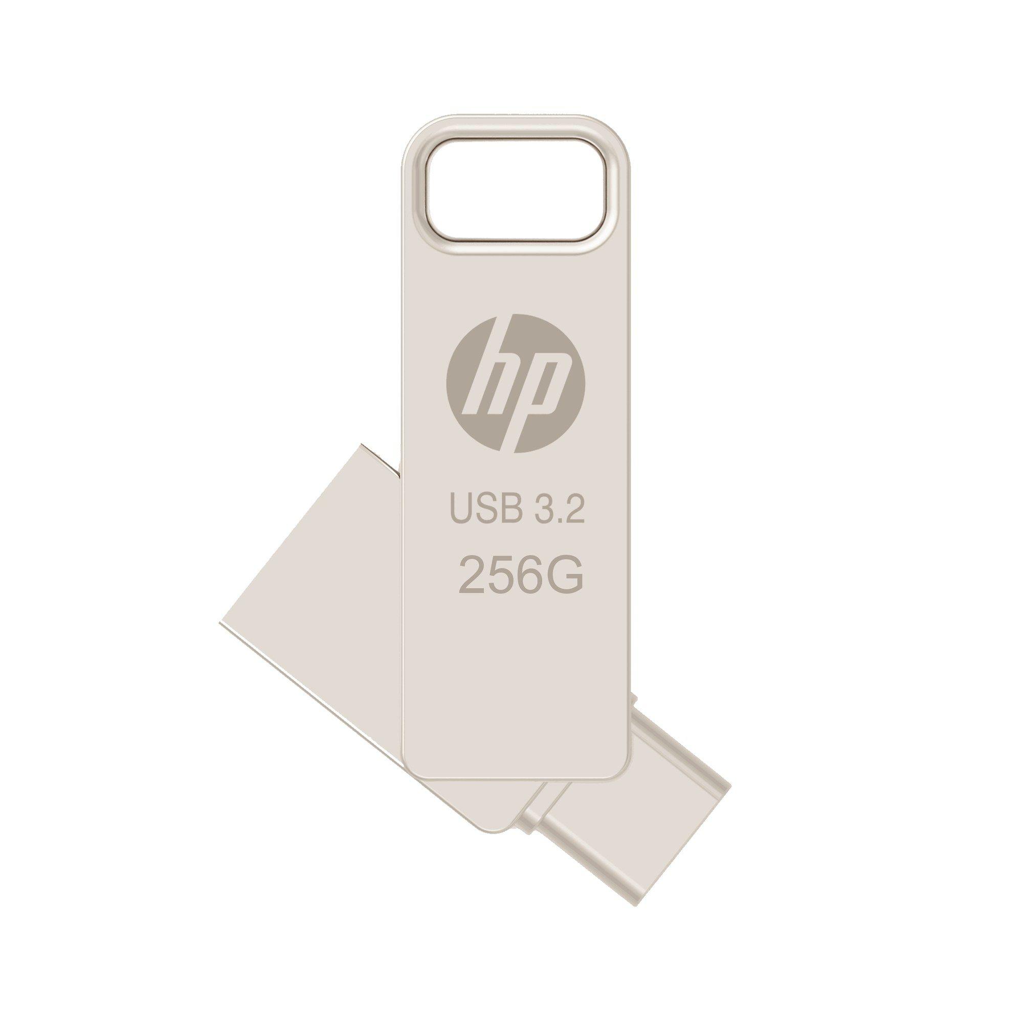 Pen USB HP HPFD206C-256 (256 GB - Deslizante - USB Tipo A e USB Tipo C - Prateado)