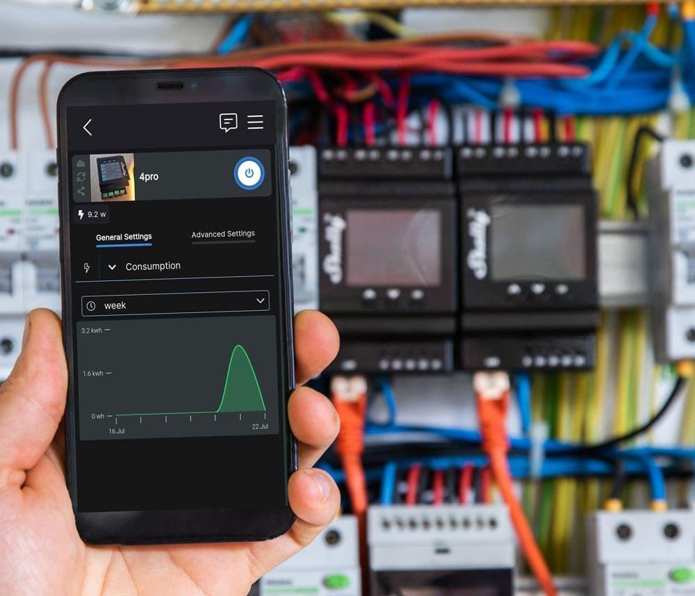 Módulo de Automação com Relés SHELLY Pro 4PM (Preto), miniatura 5
