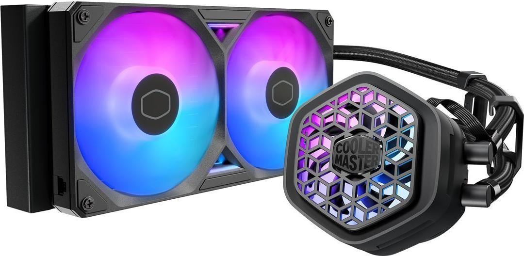 Sistema de Refrigeração Líquida CPU COOLER MASTER MasterLiquid 240 Atmos II VRM Fan ARGB (120 mm - 2500 RPM - RGB multicolor - Preto)