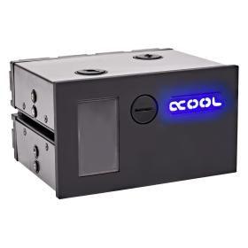 Reservatório de Refrigeração Líquida ALPHACOOL Eisfach - Single Laing D5 (2 baías de 5,25" - Preto)