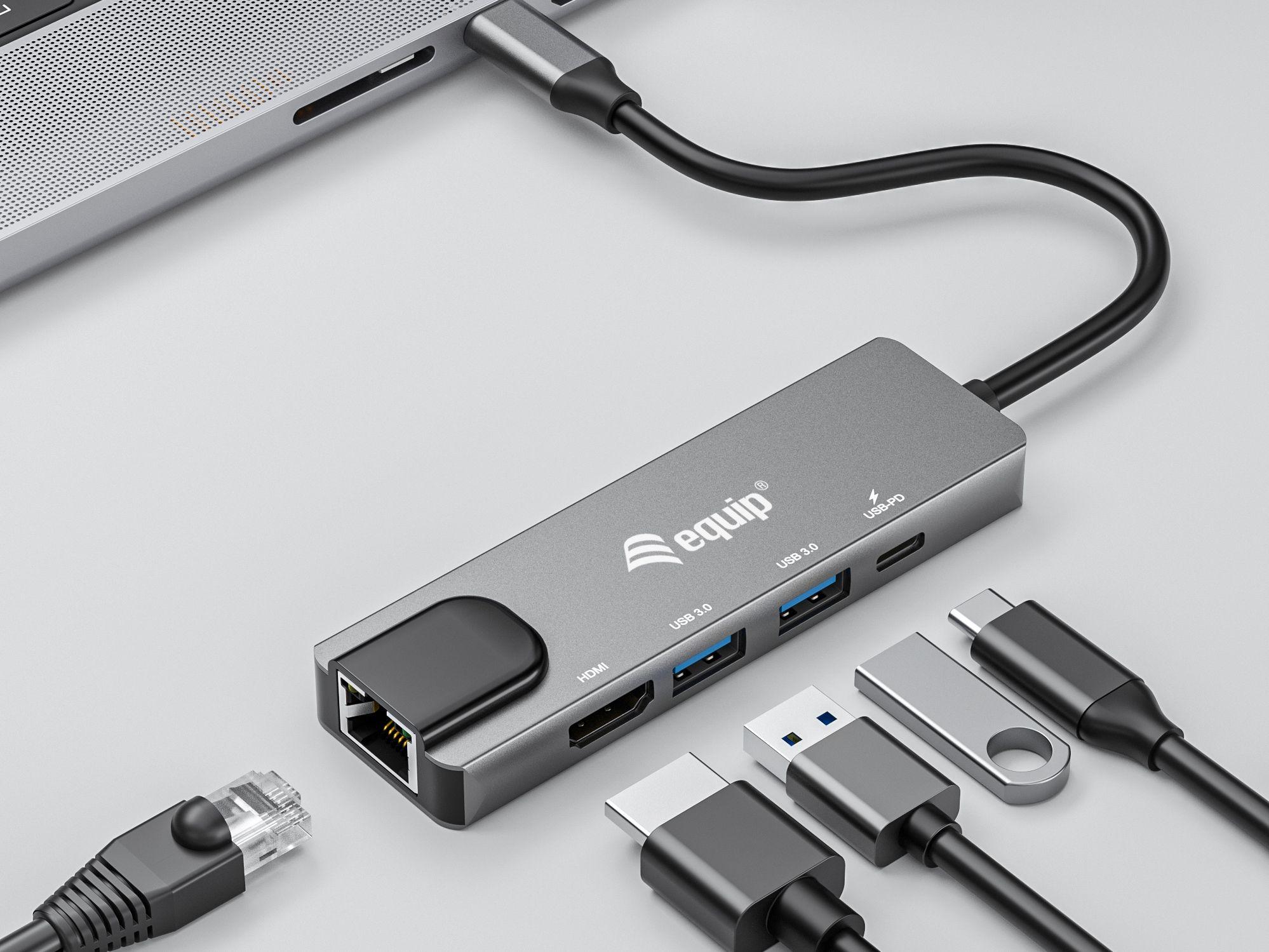 Hub USB-C EQUIP 133489 (0,25 m - Thunderbolt 3 e Thunderbolt 4 - Cinzento) — miniatura 4